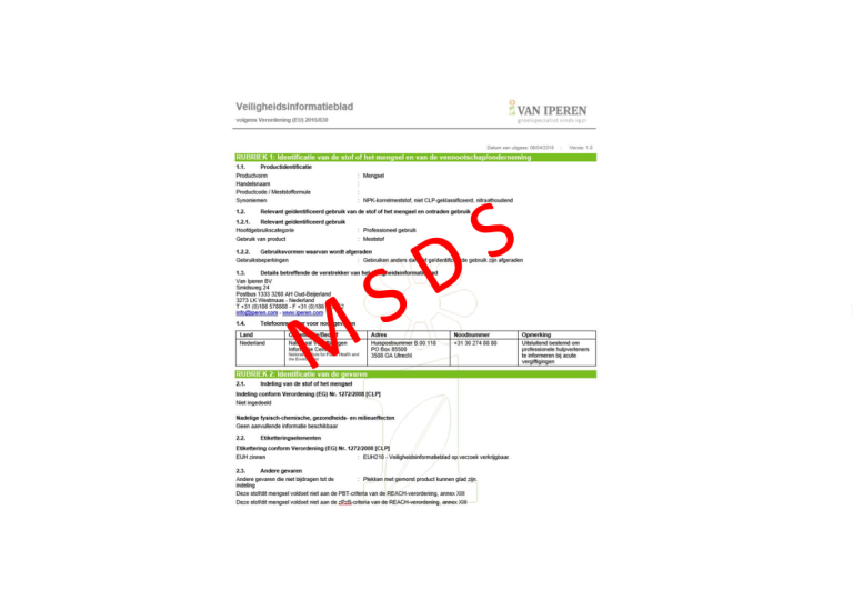 Afbeelding MSDS-brengplicht